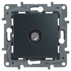 Розетка TV, простая, 2400 МГц, 1,5дб, цвет антрацит, Legrand Etika 672651
