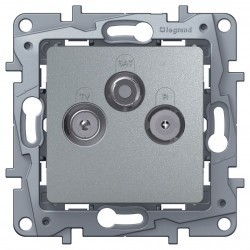 Розетка TV-Спутник, 2400МГц, 2дб, цвет алюминий, Legrand Etika 672456