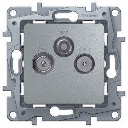 Розетка TV-Супутник, 2400МГц, 2дБ, колір алюміній, Legrand Etika