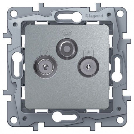 Розетка TV-Спутник, 2400МГц, 2дб, цвет алюминий, Legrand Etika 672456