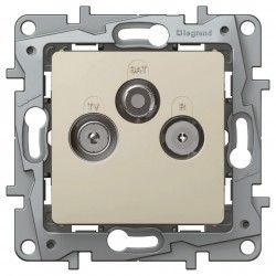 Розетка TV-Спутник, 2400МГц, 2дб, цвет слоновая кость, Legrand Etika 672356