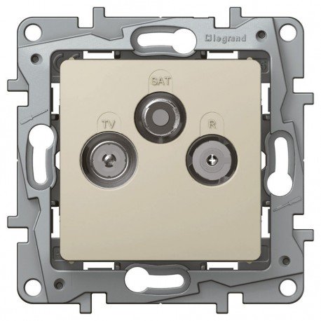 Розетка TV-Спутник, 2400МГц, 2дб, цвет слоновая кость, Legrand Etika 672356