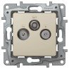 Розетка TV-Спутник, 2400МГц, 2дб, цвет слоновая кость, Legrand Etika 672356