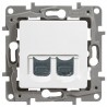 Розетка компьютерная RJ45, ка. 5 UTP, 2-ная, цвет белый, Legrand Etika 672254