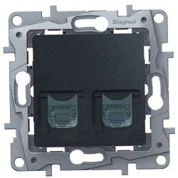 Розетка телефон-комп'ютер, RJ11 + RJ45, колір антрацит, Legrand