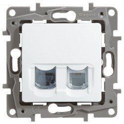 Розетка телефон-комп'ютер, RJ11 + RJ45, колір білий, Legrand