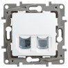 Розетка телефон-компьютер, RJ11+RJ45, цвет белый, Legrand Etika 672252