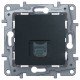 Розетка телефонная RJ11, 1-ная, 4 контакта, цвет антрацит, Legrand Etika 672640