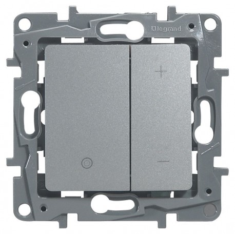 Світлорегулятор, 400 Вт, натискний, колір алюміній, Legrand