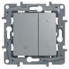 Светорегулятор, 400 Вт, нажимной, цвет алюминий, Legrand Etika 672418