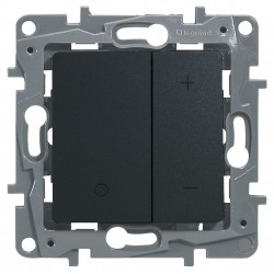 Светорегулятор, 400 Вт, нажимной, цвет антрацит, Legrand Etika 672618