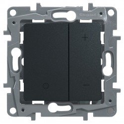 Світлорегулятор, 400 Вт, натискний, колір антрацит, Legrand
