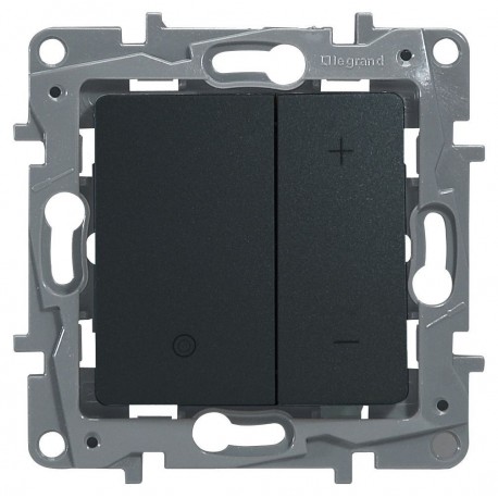 Світлорегулятор, 400 Вт, натискний, колір антрацит, Legrand