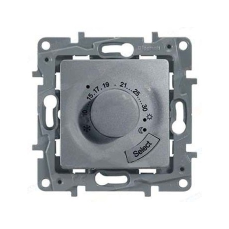 Термостат для теплої підлоги, колір алюміній, Legrand Etika