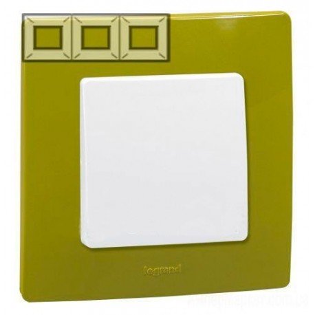 Рамка 3-а, колір зелений папороть, Legrand Etika