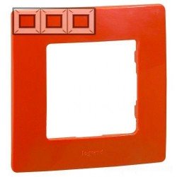 Рамка 3-я, цвет красный, Legrand Etika 672533