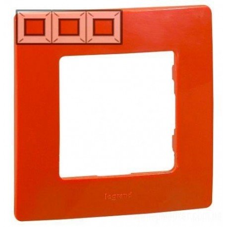 Рамка 3-а, колір червоний, Legrand Etika