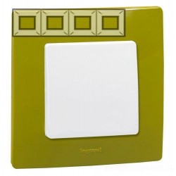 Рамка 4-а, колір зелений папороть, Legrand Etika