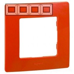 Рамка 4-я, цвет красный, Legrand Etika 672534