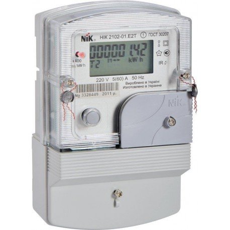 Счетчик электроэнергии однофазный многотарифный НІК 2102-Е2Т