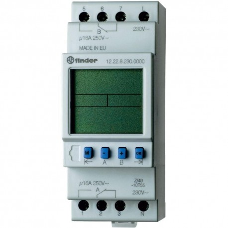 Реле времени недельное, 1CO, 16A, 230В AC, электронное, LCD, модульное, 122182300000 Finder