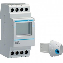 Таймер цифровой, недельный, Cronotec, 16А, 2 СО, резерв хода, Hager, EG203