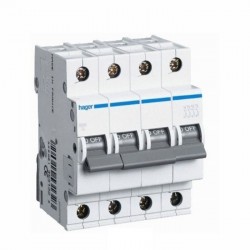 Автоматический выключатель 0,5 А, 4 полюса, тип С, 6kA, MC400A Hager