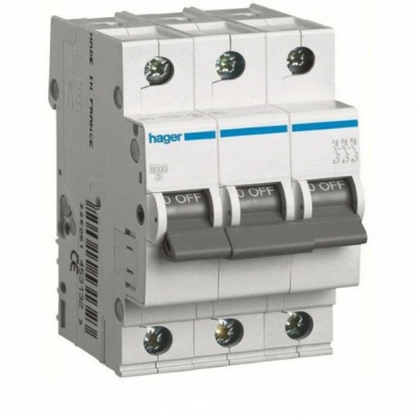 Автоматичний вимикач 13 А, 3 полюси, тип C, 6 kA, MC313A Hager