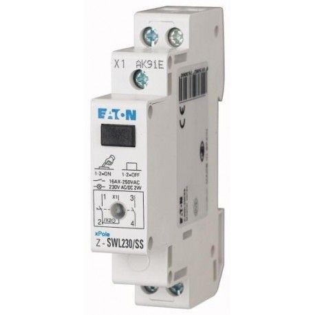 Перемикач, 2НО, світлодіод, 230В, Z-SWL230/SS, 276306 Eaton