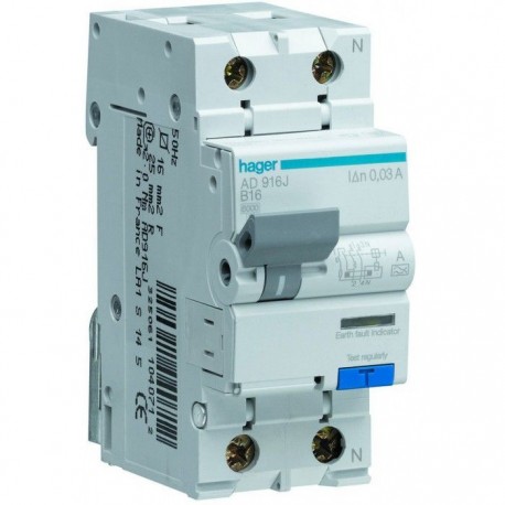 Дифференциальный автомат 40А, 1+N, 6kA, C, 300mA, AF990J Hager