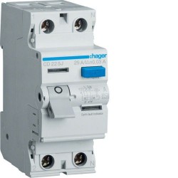 Реле дифференциальное (УЗО) 63A, 30mA, тип AC, 2 полюса, CD264J Hager