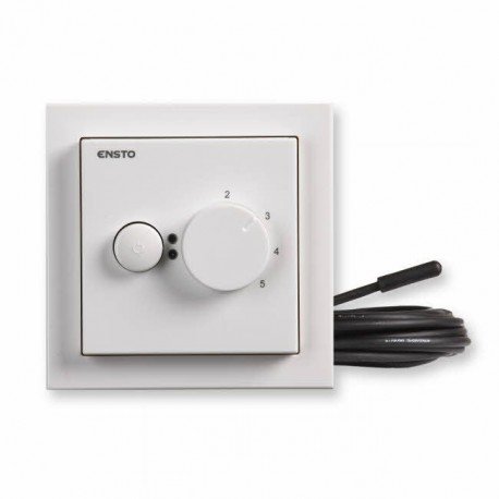 Терморегулятор с датчиком пола, 10А, Impressivo, белый, Ensto