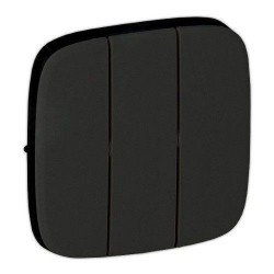 Лицьова панель вимикача 3-клавішного, колір чорний, Valena