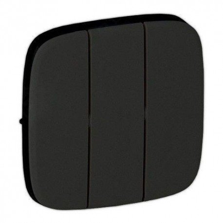 Лицевая панель выключателя 3-клавишного, цвет черный, Valena Allure, Legrand 755038