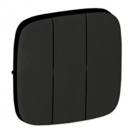 Лицьова панель вимикача 3-клавішного, колір чорний, Valena