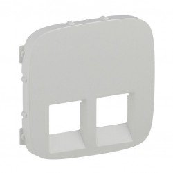 Лицевая панель двойной розетки RJ11, RJ45, цвет жемчуг, Valena Allure, Legrand 755429