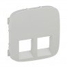 Лицевая панель двойной розетки RJ11, RJ45, цвет жемчуг, Valena Allure, Legrand 755429
