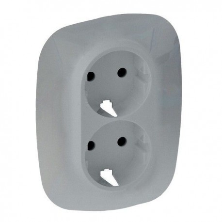 Лицевая панель розетки двойной с заземлением, цвет алюминий, Valena Allure, Legrand 754957