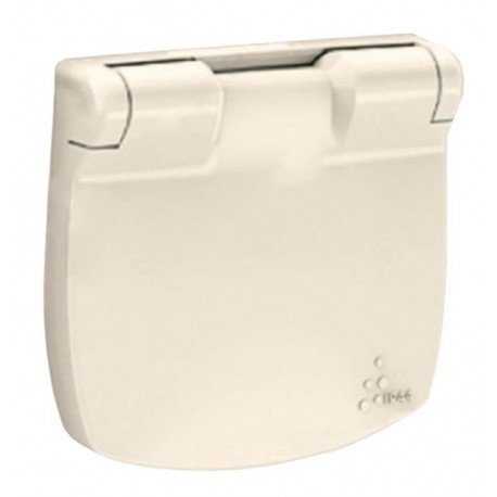 Лицьова панель розетки з кришкою, колір слонова кістка, Valena