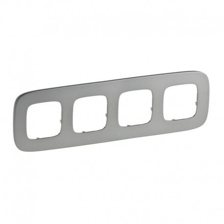 Рамка 4-я цвет полированная сталь, Valena Allure 755504