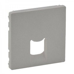 Лицевая панель розетки копьютерной RJ11, RJ45, одинарной, цвет алюминий, Valena Life 755412