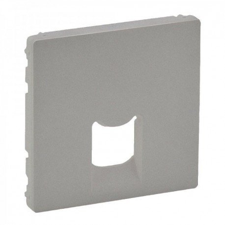 Лицевая панель розетки копьютерной RJ11, RJ45, одинарной, цвет алюминий, Valena Life 755412