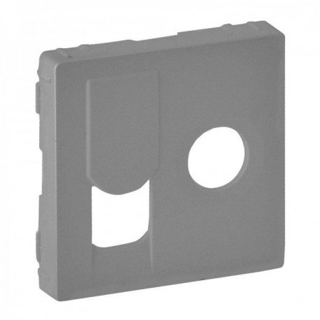 Лицевая панель ТV+RJ45, цвет алюминий, Valena Life 754832