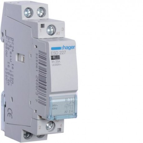 Контактор 25A, 1НО+1НЗ, 230В, ESC227 Hager
