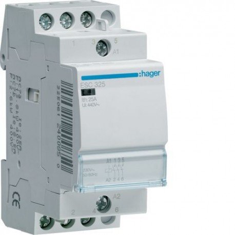 Контактор 25A, 3НО, 230В, ESC325 Hager