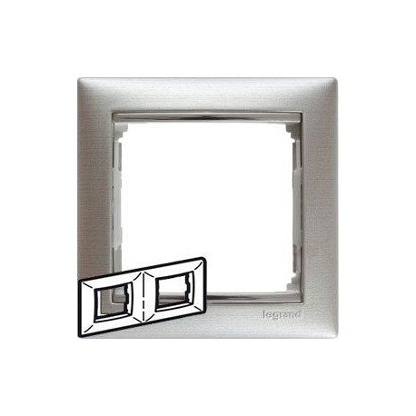 Рамка 2 поста алюминий матовый Legrand Valena 770332