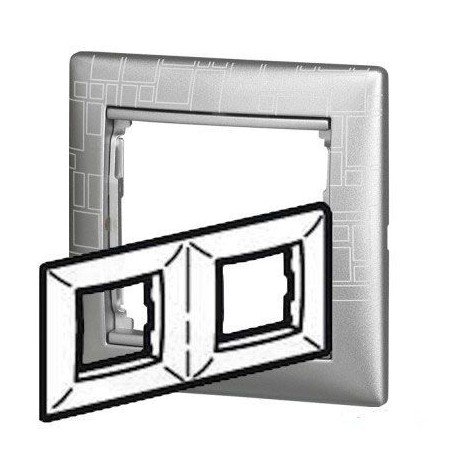 Рамка 2 поста алюминий модерн Legrand Valena 770342