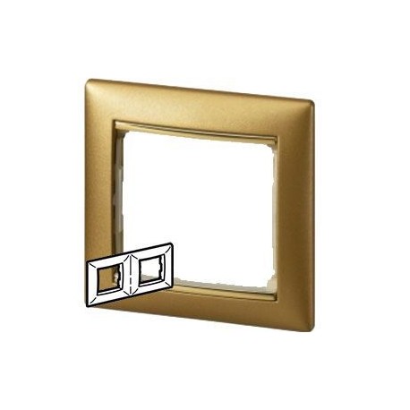 Рамка 2 поста матовое золото Legrand Valena 770302
