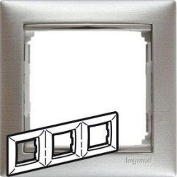 Рамка 3 поста алюминий матовый Legrand Valena 770333