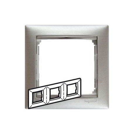 Рамка 3 поста алюминий матовый Legrand Valena 770333